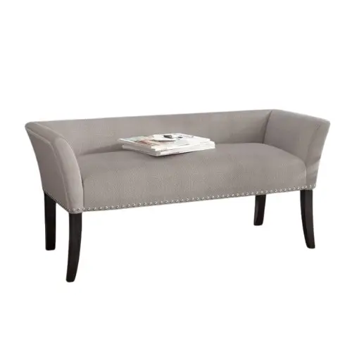 Grey Nailhead Bench