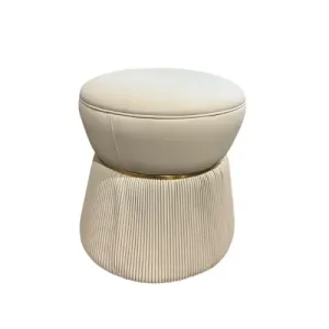 Ivory Ripple Ottoman
